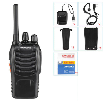 2Set Walkie Talkie Band Handheld Earphones Two Way Radio 400-470MHz 1500MAH