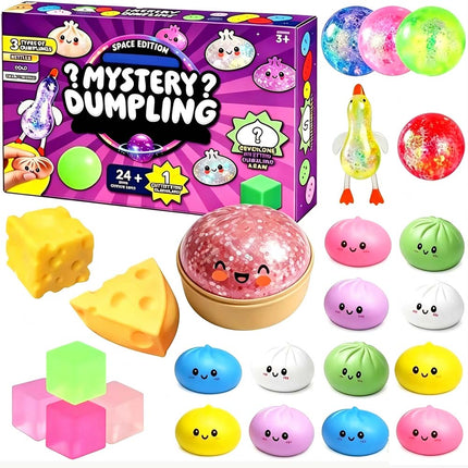 24 Days Christmas SquishiesAdvent Calendar Dumpling SquishyToys Boys And Girls Xmas Gift