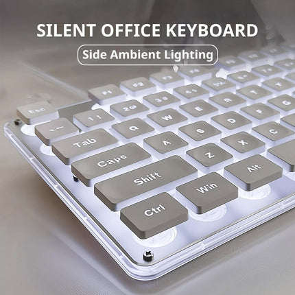 Backlit Gaming Keyboard Full Size 104Keys Silent Membrane USB Wired For PC White