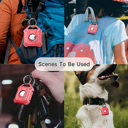 Red Apple AirTag Protective Case Waterproof TPU Cover Air Tag Tracker Loop Holder