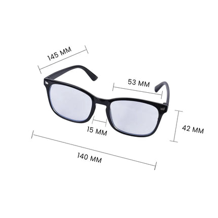Blue Light Filter Block UV Transparent Lens Computer Gaming Glasses Anti Glare Black + 4pcs Lens Cloth