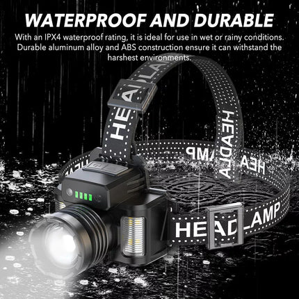 LED Headlamp Camping Rechargeable Headlight Head Torch Fishing Light