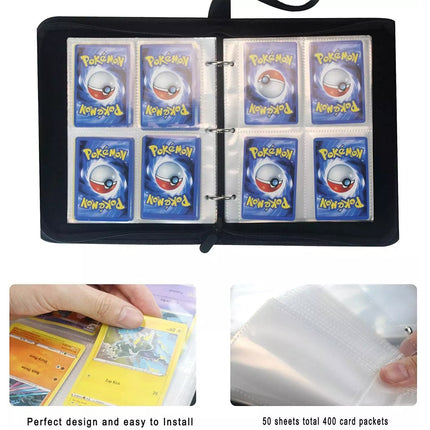 Leather Pokemon Cards Binder Album Book Game Card Collectors Portfolio 400 Slots Pikachu&Friends 2
