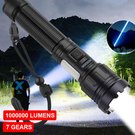 1000000 Lumen LED Torch COB Flashlight Work Light Rechargeable High Powerful