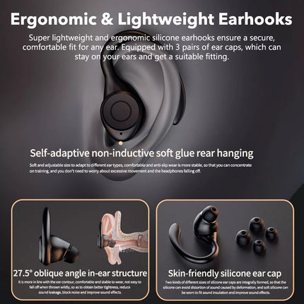 Wireless Sweatproof Bluetooth Earphones Headphones Sport Gym Earbuds with Mic