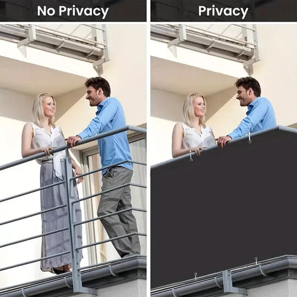 Balcony Privacy Screen Fence Mesh 5M For Balcony Windscreen Sun Shade UV-Proof (Black)