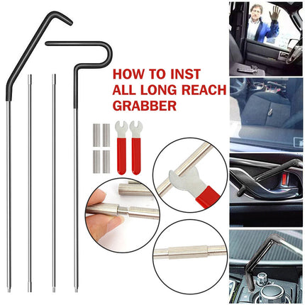 13x Emergency Car Tool Kit with Long Reach Grabber Air Wedge Pump Non Marring