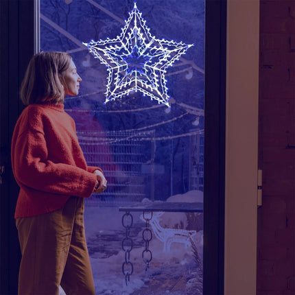100Led White/Blue Star Silhouett Chasing Lights With 8 Functions & Memory
