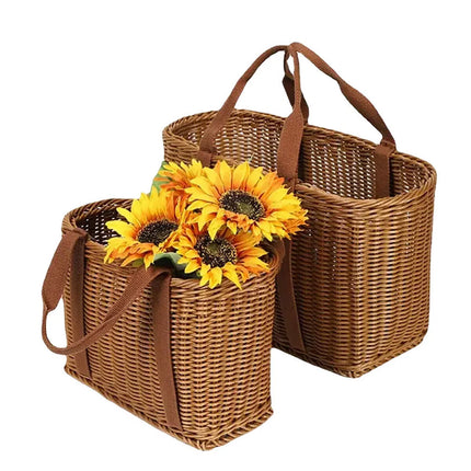 Imitation Rattan Woven Basket Shopping Basket Fruit Vegetable Storage Basket Large