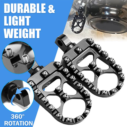 2Pcs Wide Fat Foot Pegs MX Style Footpegs Fit for Harley Dyna Sportster Bobber