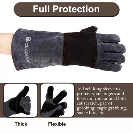 Handling Anti Bite Gloves Training Snake Cat Dog Pet Leather Safety Protective