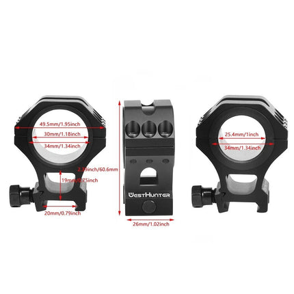 25.4/30/34mm Universal Rifle Scope Mounts 20mm Picatinny Aluminium Alloy Rings