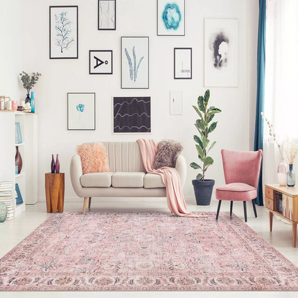 120x170CM  Deal Extra Large Rug Pink Runner Distressed Retro Washable Soft Carpet