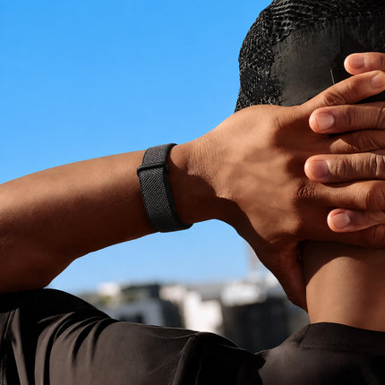 For Google Fitbit Air Performance Loop Band Recycled Polyester Adjustable Strap Black