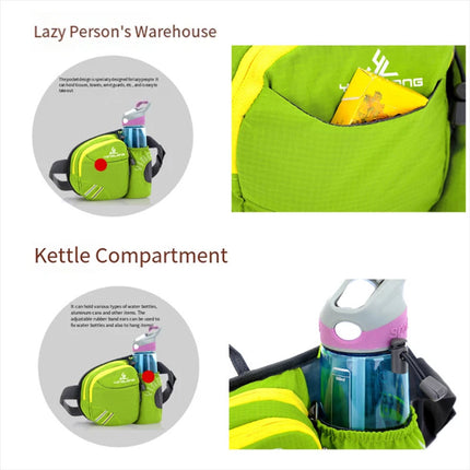 Fanny Pack Waist Bag with Water Bottle Holder Running Hiking Cycling Outdoor （Green）