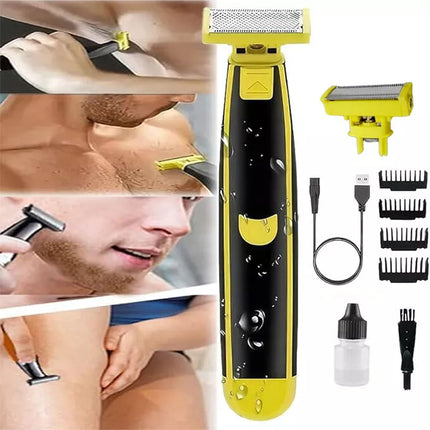 Full Body Washed Wet and Dry Shaver,Men's Electric Shaver Rotary Facial-Shaver