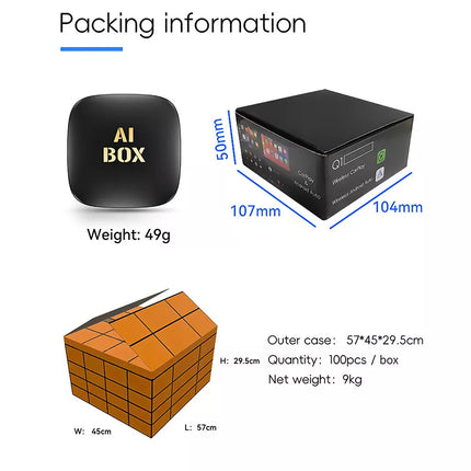 Android 13 CarPlay Smart Ai Box Wireless CarPlay Adapter For Netflix / YouTube