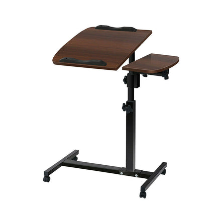 Laptop Desk Portable Mobile Computer Table Stand Adjustable Bed Study Walnut