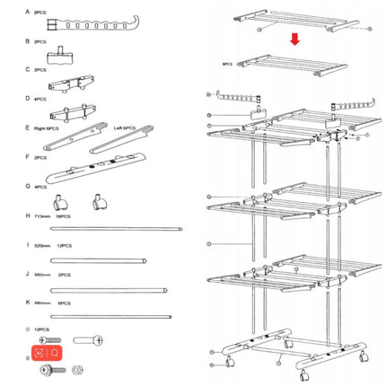 3 Tier Foldable Clothes Airer Folding Hanger Drying Rack Multi-Functional Stand Blue