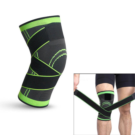 1Pcs Green 3D Knee Leg Brace Support Compression Sleeve Breathable Sports Jogging Running