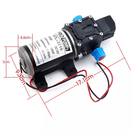 100W 12V 160PSI Pressure Water Pump Caravan Camping Boat 8L/Min Self-Priming