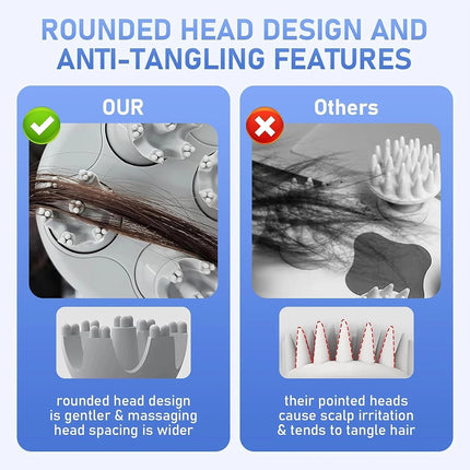 Electric portable Cordless Hair Scalp Massager with Kneading Massage Nodes