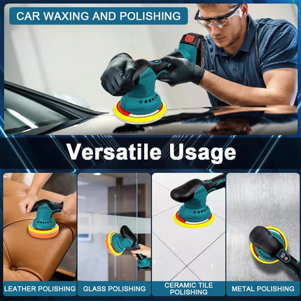6" Cordless Car Polisher Dual Action Buffer Orbital Sander Polishing Machine