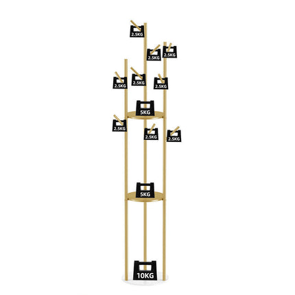Golden Pole Tree Metal Coat Rack Stand Hooks Hanger Stable Marble Base Standing