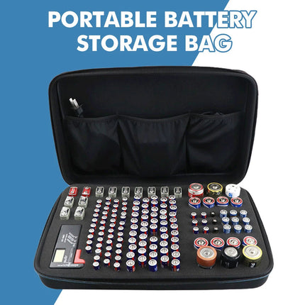 Battery Organizer Storage Box + Battery Tester Shockproof Explosionproof Case