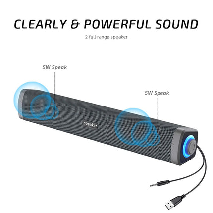 Wired PC Computer Speakers Stereo Speaker USB Powered for Desktop PC Laptop