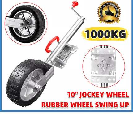 10 Inch Jockey Wheel 1000kg 2212LBS Swing Up Solid Caravan Trailer Boat Parts