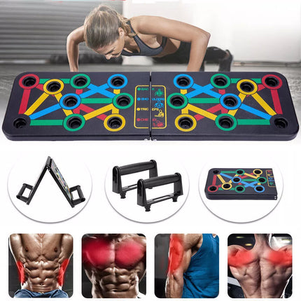 Foldable Push Up Board Rack Training Gym Exercise Pushup Exercise Stand Grip Bar