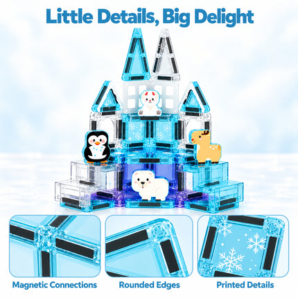 Mini Kids Building Tiles 35 Pcs Ice Castle Animal Blocks Set Christmas Gift Toy