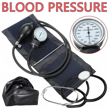 Manual Blood Pressure Monitor BP Cuff Gauge Aneroid Sphygmomanometer Machine Kit
