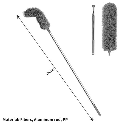 Gutter Cleaning Brush Roofing Tool with Telescopic Extendable Pole Grey