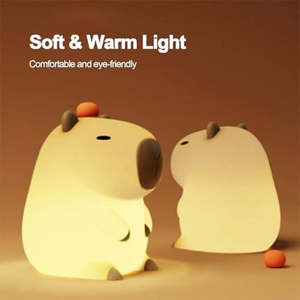 Capybara LED Night Light USB Rechargeable Silicone Lights Room Lamp Kids Gift