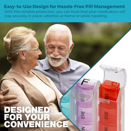2Pcs Pill Box 7 Day Medicine Tablet Dispenser Organiser Weekly Storage Case Container