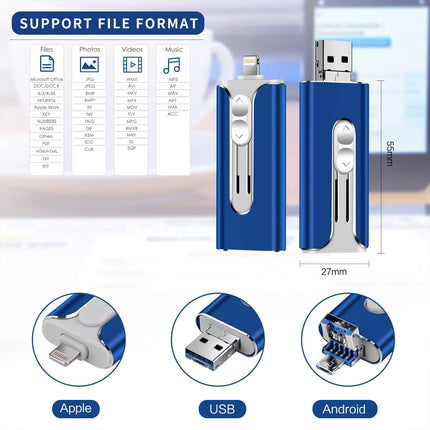 1TB USB 3.0 Flash Drive Storage External Memory Stick For iPhone iPad