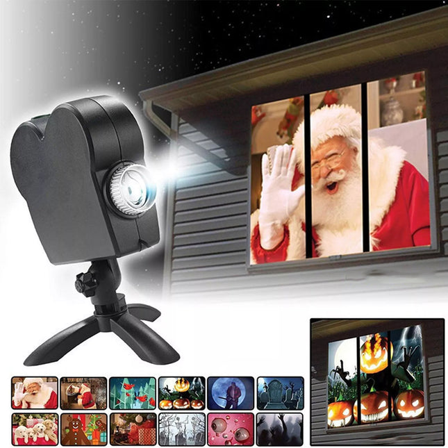 Window Wonderland Projector Halloween Christmas Holographic Projection Xmas Home