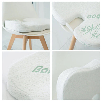 Bamboo Memory Foam Seat /Lower Back Cushion Hip Car Office Posture Coccyx Lumbar