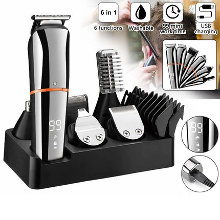 Rechargeable Men's Body Hair Clippers Beard Trimmer Shaver Haircut Grooming Kit