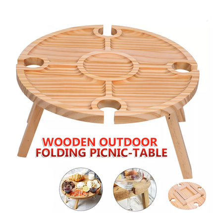 Folding Wine Rack Table Fruit Platter Storage Table Lap Tray Desk Outdoor Picnic