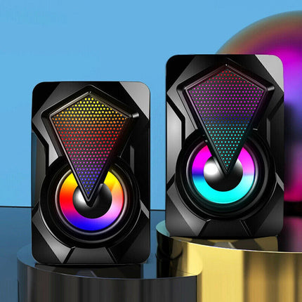 Surround Sound Speakers Wired for Desktop Computer Gaming Bass USB System LED