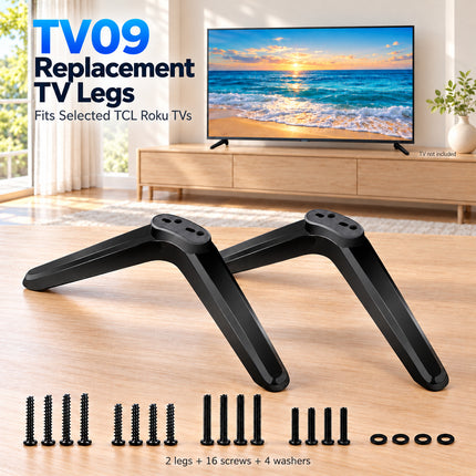 Replacement TV Stand Legs for TCL Roku TV 32-55 Inch Base Feet with Screws Kit