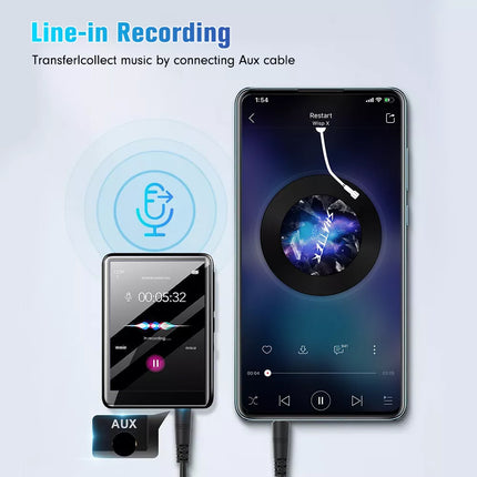 Bluetooth MP4/MP3 Touch Scree HiFi Music Player FM Radio Support 128GB
