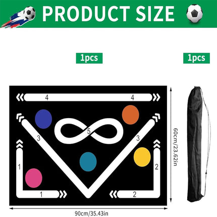 Football Skills Training Mat Non Slip Adults Dribble Training Carpet Sports