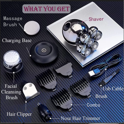 7 Head Razor Electric Shaver Bald Beard Hair Skull Trimmer Beard Remover Gift