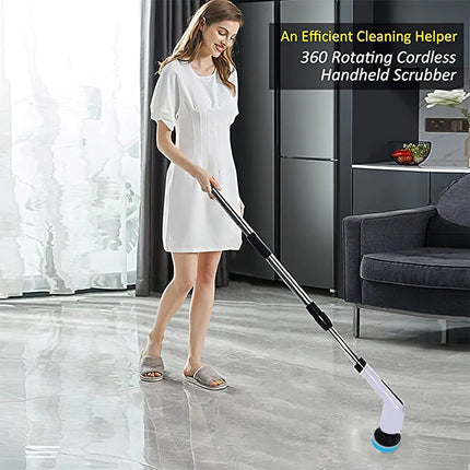Cordless Electric Scrubber Cleaning Brush with 7 Replaceable Brush Heads