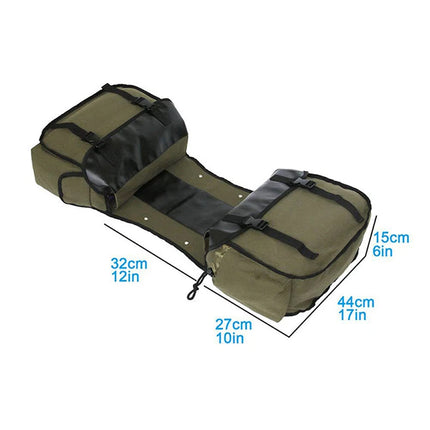 PU Motorcycle Side Saddle Bags Mountain Bike Rear Saddlebags Pannier Storage Bag  (Army green)