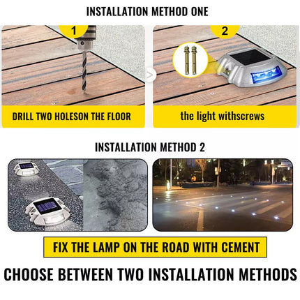 2X Solar Driveway Lights Deck Pathway Lights Solar Dock LED Light Safety Light Blue